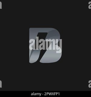 Modello iniziale del logo lettera B. Lettera B elementi di design dell'icona del logo Lightning. Segnale di alimentazione elettrica. Illustrazione Vettoriale