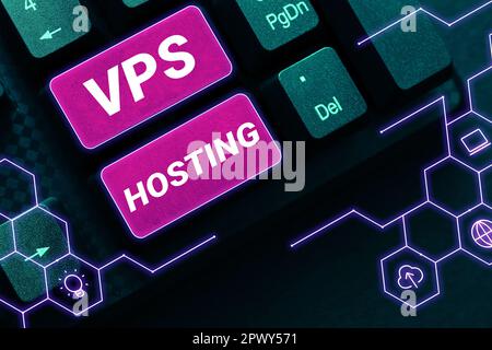 Visualizzazione concettuale VPS Hosting, Business Approach simula un server dedicato all'interno di un ambiente di hosting condiviso Foto Stock