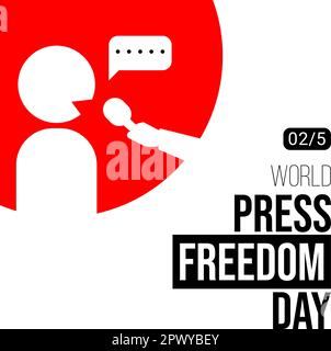 Design per celebrare la Giornata mondiale della libertà di stampa , 2 maggio Illustrazione Vettoriale