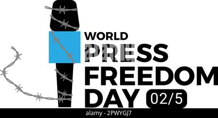 Design per celebrare la Giornata mondiale della libertà di stampa , 2 maggio Illustrazione Vettoriale
