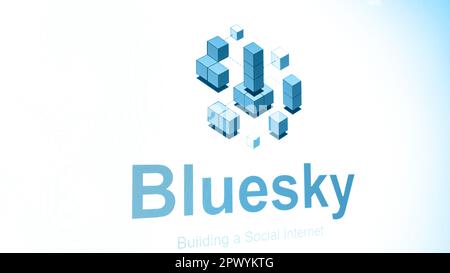 Pagina iniziale del social network di Blusky Foto Stock