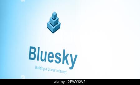 Pagina iniziale del social network di Blusky Foto Stock