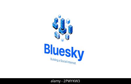 Pagina iniziale del social network di Blusky Foto Stock