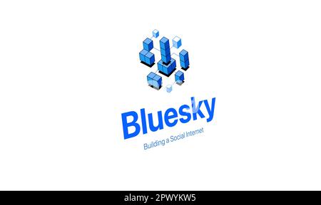 Pagina iniziale del social network di Blusky Foto Stock