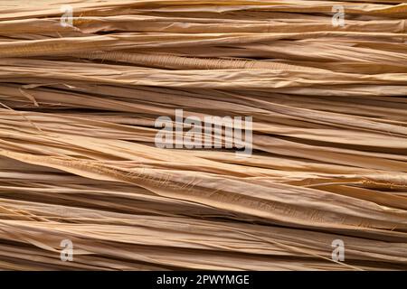 Marrone erba secca trama sfondo primo piano. Foto Stock