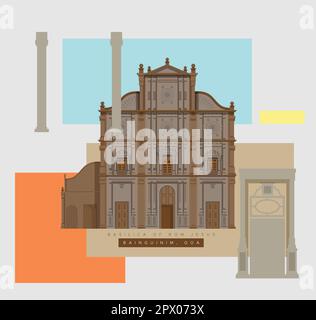 Basilica di Bom Jesus - Goa - Stock Illustration come file EPS 10 Illustrazione Vettoriale