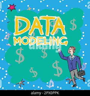 Didascalia concettuale Data Modeling, concetto che significa processo di trasferimento dei dati tra sistemi di archiviazione dati Foto Stock