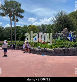 Orlando, FL USA- 3 agosto 2020: L'ingresso al Living Seas Pavillion a EPCOT nel Walt Disney World di Orlando, Florida. Foto Stock