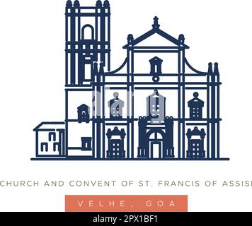 Chiesa e Convento di San Francis of Assisi - Goa - Stock Illustration come file EPS 10 Illustrazione Vettoriale
