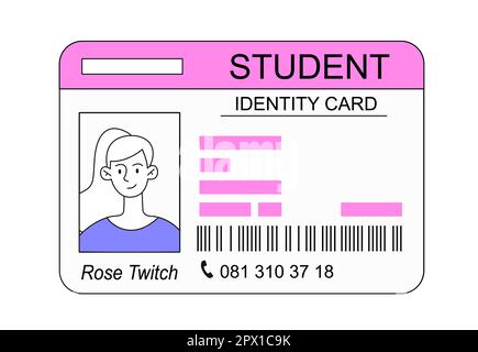 Carta d'identità dello studente Illustrazione Vettoriale