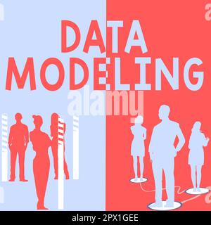 Didascalia concettuale Data Modeling, processo di Business Concept per il trasferimento di dati tra sistemi di archiviazione dati Foto Stock
