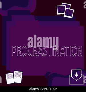 Ispirazione che mostra segno Prastination, concetto che significa ritardo o posticipare qualcosa di noioso Foto Stock