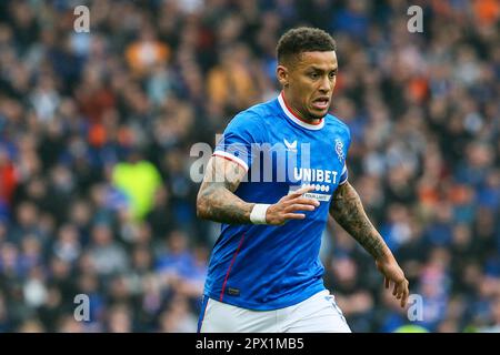 James Tavernier, calciatore professionista, con Rangers FC, durante la semifinale della Scottish Cup ad Hampden Park, Glasgow, Scozia, Regno Unito Foto Stock