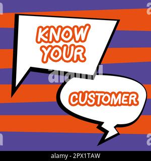 Visualizzazione concettuale conoscere il vostro cliente, Business Concept Marketing creazione di un sondaggio migliorare il prodotto o il marchio Foto Stock