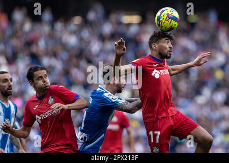 Cornella, Spagna. 30th Apr, 2023. CORNELLA, SPAGNA - APRILE 30: Munir di Getafe CF durante la partita la Liga tra RCD Espanyol e Getafe CF allo Stadio RCDE il 30 Aprile 2023 a Cornella, Spagna (Credit Image: © Gerard Franco/DAX via ZUMA Press Wire) SOLO PER USO EDITORIALE! Non per USO commerciale! Foto Stock