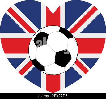 Regno Unito Union Jack Flag Calcio cuore Illustrazione Vettoriale