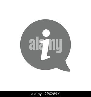Icona del vettore informazioni. Pulsante informazioni o guida nel simbolo a forma di bolla. Illustrazione Vettoriale