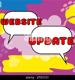Handwriting testo Sito web aggiornamento, Business approccio mantenere la pagina web e il contenuto aggiornati e trendy Foto Stock