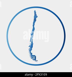 Icona Cile. Mappa poligonale del paese in anello gradiente. Rotonda basso segno di poly Chile. Illustrazione vettoriale. Illustrazione Vettoriale