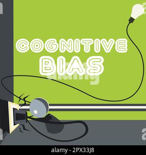 Segno di testo che mostra la Bias cognitiva, Parola per il trattamento psicologico dei disturbi mentali Foto Stock