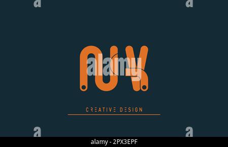 Lettere alfabetiche logo Creative moderno NV , VN Illustrazione Vettoriale