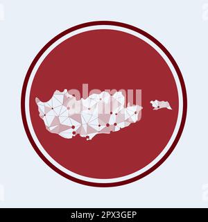 Icona di Cipro. Logo tecnologico alla moda del paese. Design rotondo con mesh geometrica. Tecnologia, Internet, rete, concetto di telecomunicazione. Illustrazione Vettoriale