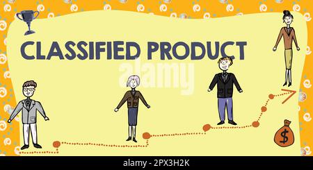 Ispirazione che mostra segno prodotto classificato, parola per dati sensibili Top Secret divulgazione non autorizzata Foto Stock