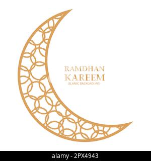 Elegante design a mezzaluna. Illustrazione astratta dello stile per sfondo, copertina, banner. Ramadan Kareem Illustrazione Vettoriale