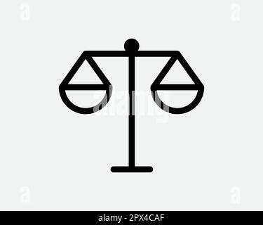 Etica Equality equity Scale Balance Justice Law Legal Integrity icona in bianco e nero segno simbolo grafico vettoriale clipart Illustrazione Illustrazione Vettoriale