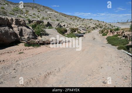 Condizioni di siccità a Callville Bay al Lago Mead in Nevada. Foto Stock