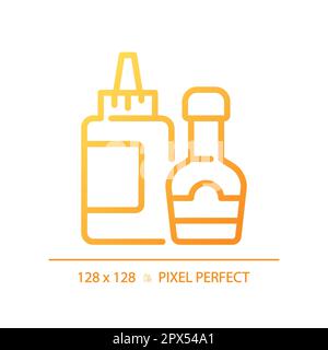 Icona vettore lineare gradiente perfetto pixel Sauce Illustrazione Vettoriale