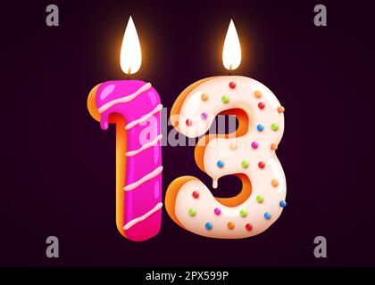 2 anni di buon compleanno biglietto di auguri. 02 anniversario modello.  Numero due e festoso pezzo di torta con la candela. Palloncino e confezione  regalo Immagine e Vettoriale - Alamy