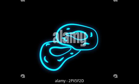 Cipolla fritta anelli al neon icona. Elementi del set di fast food. Icona semplice per siti Web, web design, app mobile, info graphics. Illustrazione Vettoriale