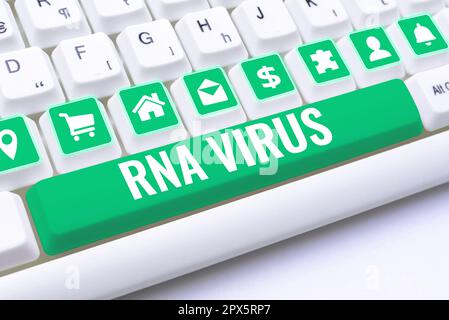 Testo che mostra ispirazione RNA Virus, Business idea un virus informazioni genetiche è memorizzato in forma di RNA Foto Stock