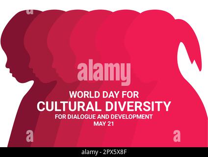 Giornata Mondiale per la diversità Culturale per il dialogo e lo sviluppo. Maggio 21. illustrazione. Adatto per biglietti d'auguri, poster e striscioni Illustrazione Vettoriale