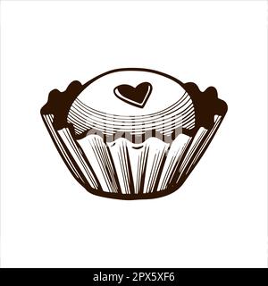 Icona della linea bomba Choco. Delizioso dessert. Carino palla di cioccolato. Varianti di caramelle. Dolce al cioccolato. Illustrazione del vettore isolato. Tratto modificabile Illustrazione Vettoriale