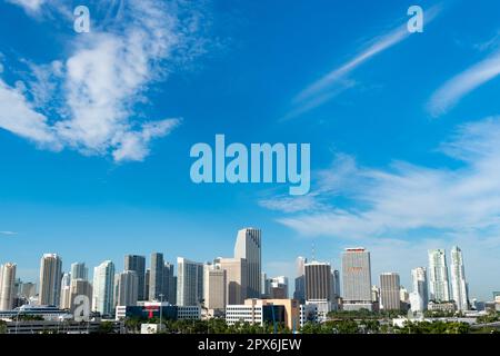 Miami, Florida USA - 20 gennaio 2016: Skyline di miami con edificio dei grattacieli Foto Stock