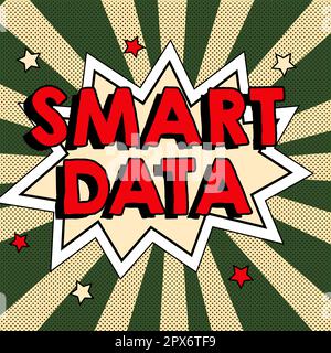 Ispirazione che mostra Sign Smart Data, informazioni digitali fotografiche concettuali formattate per un ulteriore consolidamento Foto Stock