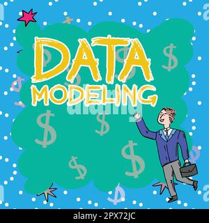 Didascalia concettuale Data Modeling, concetto che significa processo di trasferimento dei dati tra sistemi di archiviazione dati Foto Stock