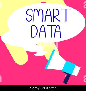 Ispirazione che mostra Sign Smart Data, Word per informazioni digitali formattate per un ulteriore consolidamento Foto Stock