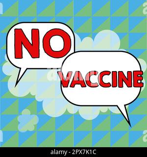 Didascalia di testo che presenta No Vaccine, concetto di Internet non fornito di immunità contro una o più malattie Foto Stock