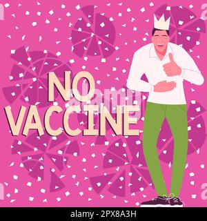 Didascalia di testo che presenta No Vaccine, concetto di Internet non fornito di immunità contro una o più malattie Foto Stock