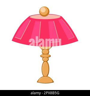 lampada da tavolo in stile art deco. Elemento vettoriale isolato su sfondo bianco. Design degli interni. Accessori.Rosa. Foto Stock