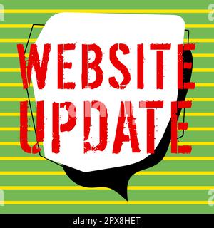 Conceptual Caption Website Update, concetto che significa mantenere la pagina web e il contenuto aggiornati e trendy Foto Stock
