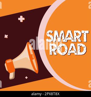 Didascalia concettuale Smart Road, Business Concept numero di modi in cui le tecnologie vengono incorporate nelle strade Foto Stock