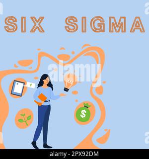 Mostra Six Sigma, tecniche di gestione del concetto Internet per migliorare i processi aziendali Foto Stock