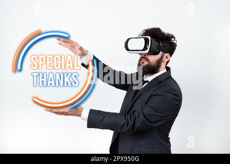 Scrittura visualizzazione di testo ringraziamento speciale, foto concettuale espressione di apprezzamento o gratitudine o di un riconoscimento Foto Stock