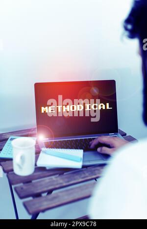 Scrittura a mano segno metodico, Business idea sistema di metodi utilizzati in uno studio o attività passi da seguire Foto Stock