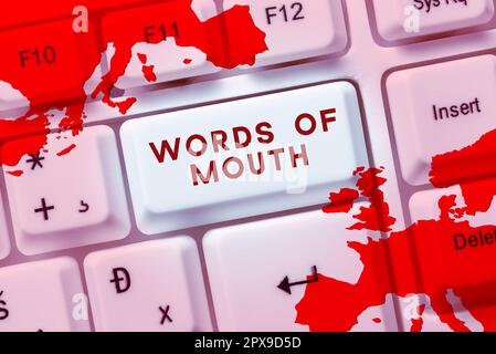 Segno di testo che mostra parole di bocca, foto concettuale semplice dichiarazione può aiutare a guarire male o danneggiare qualcuno Foto Stock