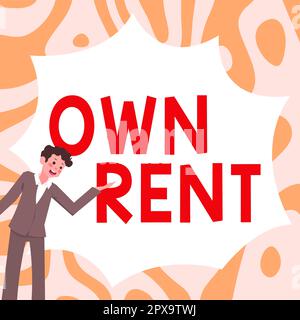 Scrittura che mostra testo proprio Affitto, Business idea tangibile proprietà è affittato in cambio di un pagamento mensile Foto Stock